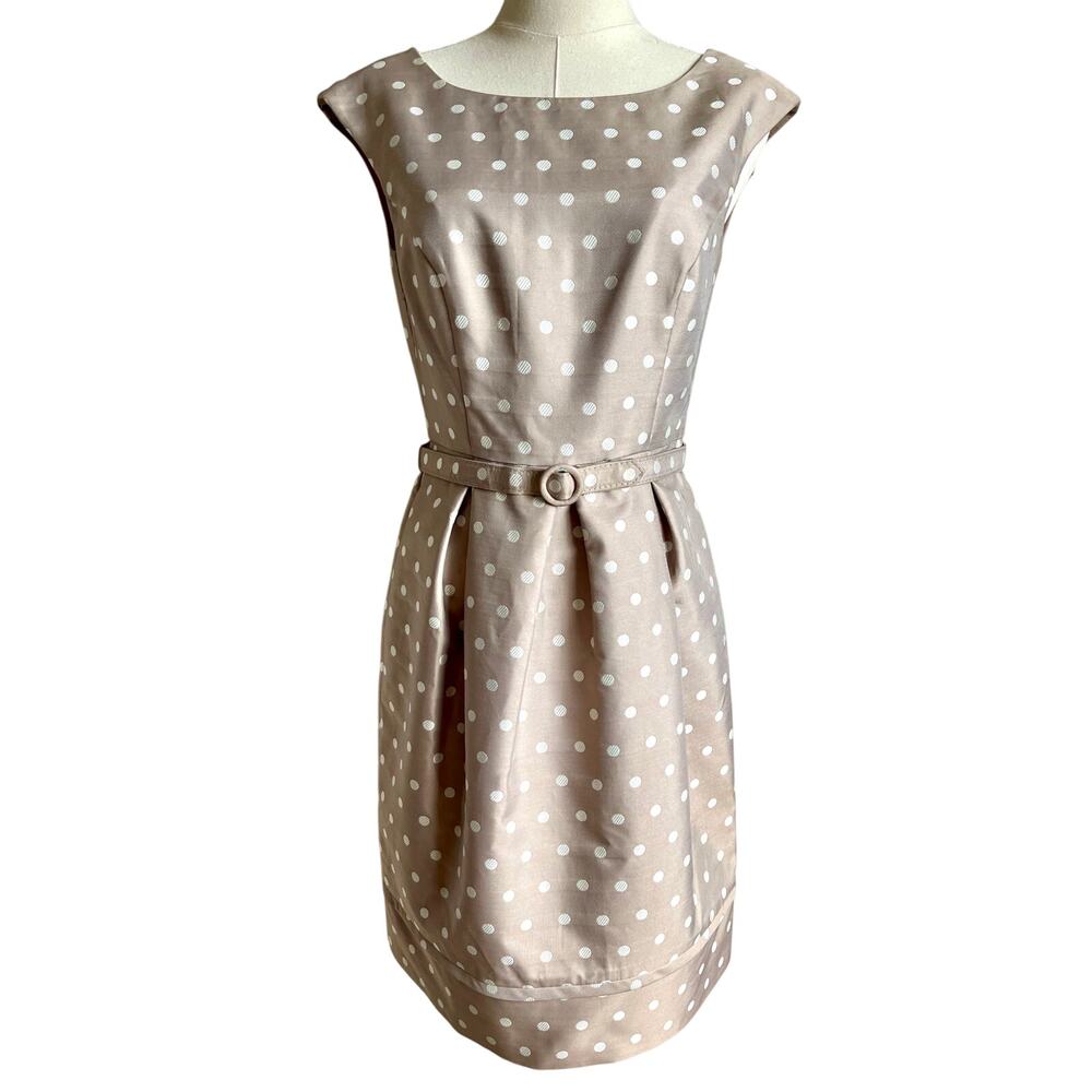Eliza J Polka Dot Preppy Sleeveless Pretty Woman Dress Kentucky Derby Sz 4 Small